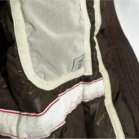 The North Face Goose Down Fur Hood Buckle Jacket Coat Hyvent Woman’s XS Brown B - Picture 10 of 13
